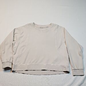 Athleta Sundown Crewneck Sweatshirt Cropped Beige Cream Neutral Size L